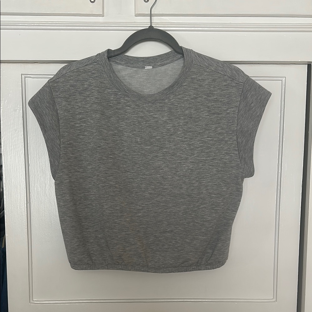 ALO Yoga Gray Cap Sleeve Muscle Tee